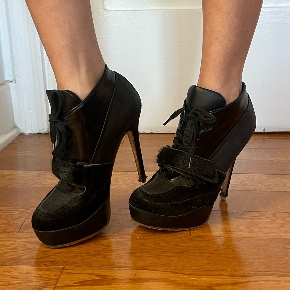 Acne pony hair heels